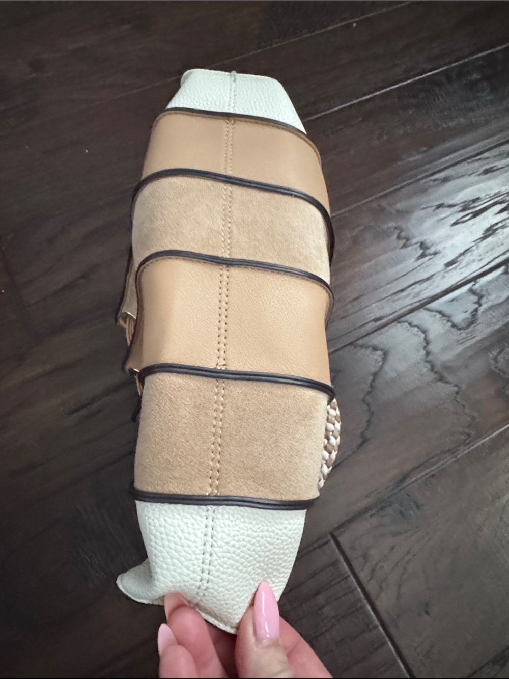 Dolce Vita Cream and Tan Braided-Handle Crossbody Bag - Picture 8 of 8